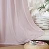 NICETOWN Rod Pocket & Back Tab Thick Flax Semi Sheer Linen Curtains, Privacy with Light Filtering Panels for Home Decor, Angora, W55 x L95, 2 Panels(Blush Pink)