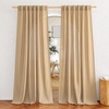 NICETOWN Rod Pocket & Back Tab Thick Flax Semi Sheer Linen Curtains, Privacy with Light Filtering Panels for Home Decor, Angora, W55 x L95, 2 Panels(Burlap)