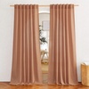 NICETOWN Rod Pocket & Back Tab Thick Flax Semi Sheer Linen Curtains, Privacy with Light Filtering Panels for Home Decor, Angora, W55 x L95, 2 Panels(Burnt Orange)
