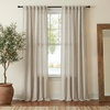 NICETOWN Rod Pocket & Back Tab Thick Flax Semi Sheer Linen Curtains, Privacy with Light Filtering Panels for Home Decor, Angora, W55 x L95, 2 Panels(Cocoa Cream)