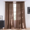 NICETOWN Rod Pocket & Back Tab Thick Flax Semi Sheer Linen Curtains, Privacy with Light Filtering Panels for Home Decor, Angora, W55 x L95, 2 Panels(Gold Brown)