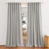 NICETOWN Rod Pocket & Back Tab Thick Flax Semi Sheer Linen Curtains, Privacy with Light Filtering Panels for Home Decor, Angora, W55 x L95, 2 Panels(Grey)
