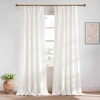 NICETOWN Rod Pocket & Back Tab Thick Flax Semi Sheer Linen Curtains, Privacy with Light Filtering Panels for Home Decor, Angora, W55 x L95, 2 Panels(Jacquard Natural)
