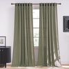 NICETOWN Rod Pocket & Back Tab Thick Flax Semi Sheer Linen Curtains, Privacy with Light Filtering Panels for Home Decor, Angora, W55 x L95, 2 Panels(Lichen)