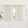 NICETOWN Rod Pocket & Back Tab Thick Flax Semi Sheer Linen Curtains, Privacy with Light Filtering Panels for Home Decor, Angora, W55 x L95, 2 Panels(Natural)