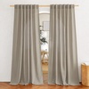 NICETOWN Rod Pocket & Back Tab Thick Flax Semi Sheer Linen Curtains, Privacy with Light Filtering Panels for Home Decor, Angora, W55 x L95, 2 Panels(Taupe)