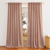 NICETOWN Rod Pocket & Back Tab Thick Flax Semi Sheer Linen Curtains, Privacy with Light Filtering Panels for Home Decor, Angora, W55 x L95, 2 Panels(Terracotta)