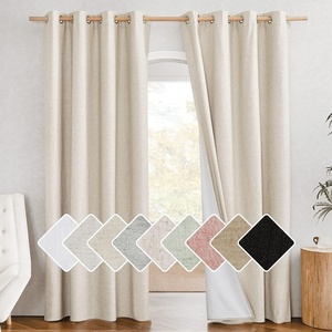 NICETOWN 100% Absolutely Blackout Linen Curtains with Thermal Insulated White Liner, 52″ W, 2 PCs, Beige, 90″ Long Drapes Sweep The Floor Decorative Keep Privacy Panels for Living Room/Villa/Bedroom