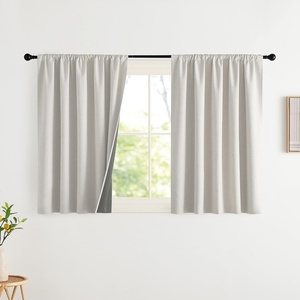 NICETOWN Natural Faux Linen 100% Blackout Curtains, 2 Panels Set, 52 x 72 Inch, Rod Pocket Thermal Insulated Room Darkening Drapes for Bedroom, Nursery, Modern Farmhouse Decor, Noise Reducing(Alabaster Gray)
