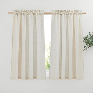 NICETOWN Natural Linen Curtains for Bedroom, Back Tab & Rod Pocket with Pleat Tab Privacy Added Curtains & Drapes with Light Filtering Window Treatments for Living Room, W52 x L95, 2 Panels(Natural Rod Pocket)