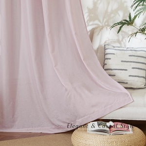 NICETOWN Rod Pocket & Back Tab Thick Flax Semi Sheer Linen Curtains, Privacy with Light Filtering Panels for Home Decor, Angora, W55 x L95, 2 Panels(Blush Pink)