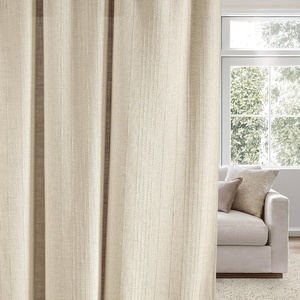 NICETOWN Rod Pocket & Back Tab Thick Flax Semi Sheer Linen Curtains, Privacy with Light Filtering Panels for Home Decor, Angora, W55 x L95, 2 Panels(Jacquard Linen)