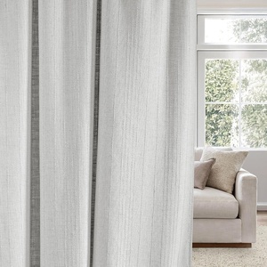 NICETOWN Rod Pocket & Back Tab Thick Flax Semi Sheer Linen Curtains, Privacy with Light Filtering Panels for Home Decor, Angora, W55 x L95, 2 Panels(Jacquard Grey)