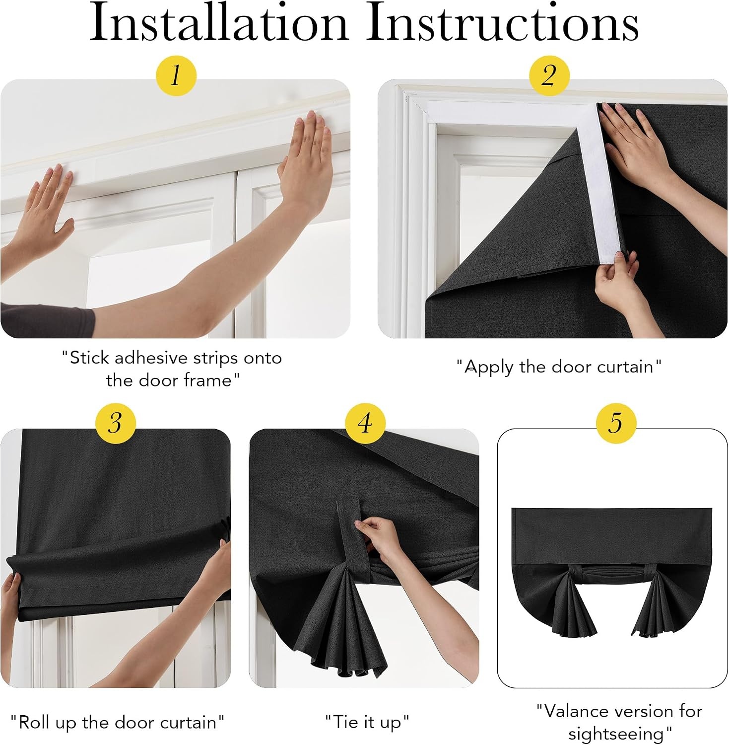 image:imageNICETOWN Black 100 Blackout Linen French Door Curtain for Small WindowBlack