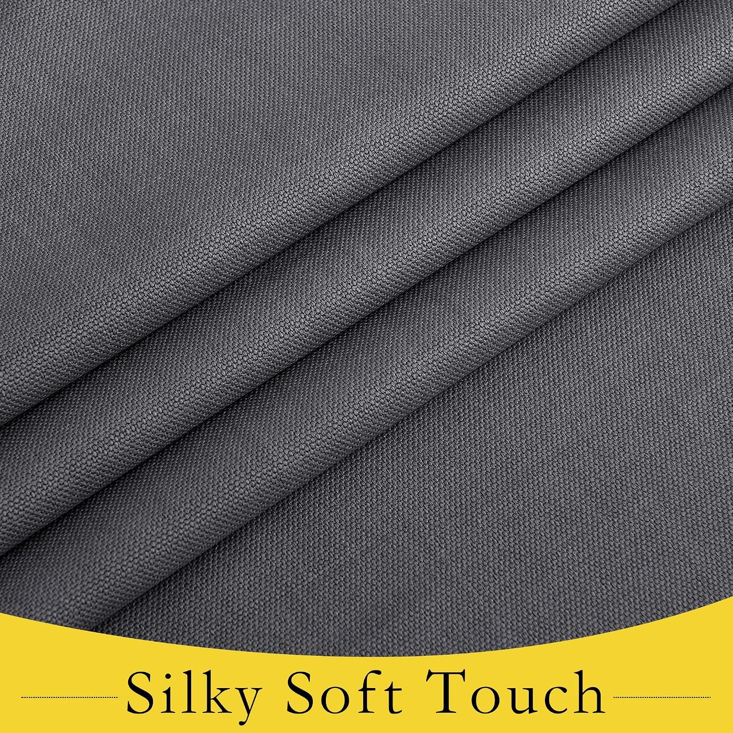 image:imageNICETOWN French Door Curtains for Window Room Darkening Privacy Thermal Insulated Curtains for Kitchen Farmhouse Linen Door Shade for Office Tie Up Shades 26 X 72 Inches Angora 1 PanelCharcoal Gray