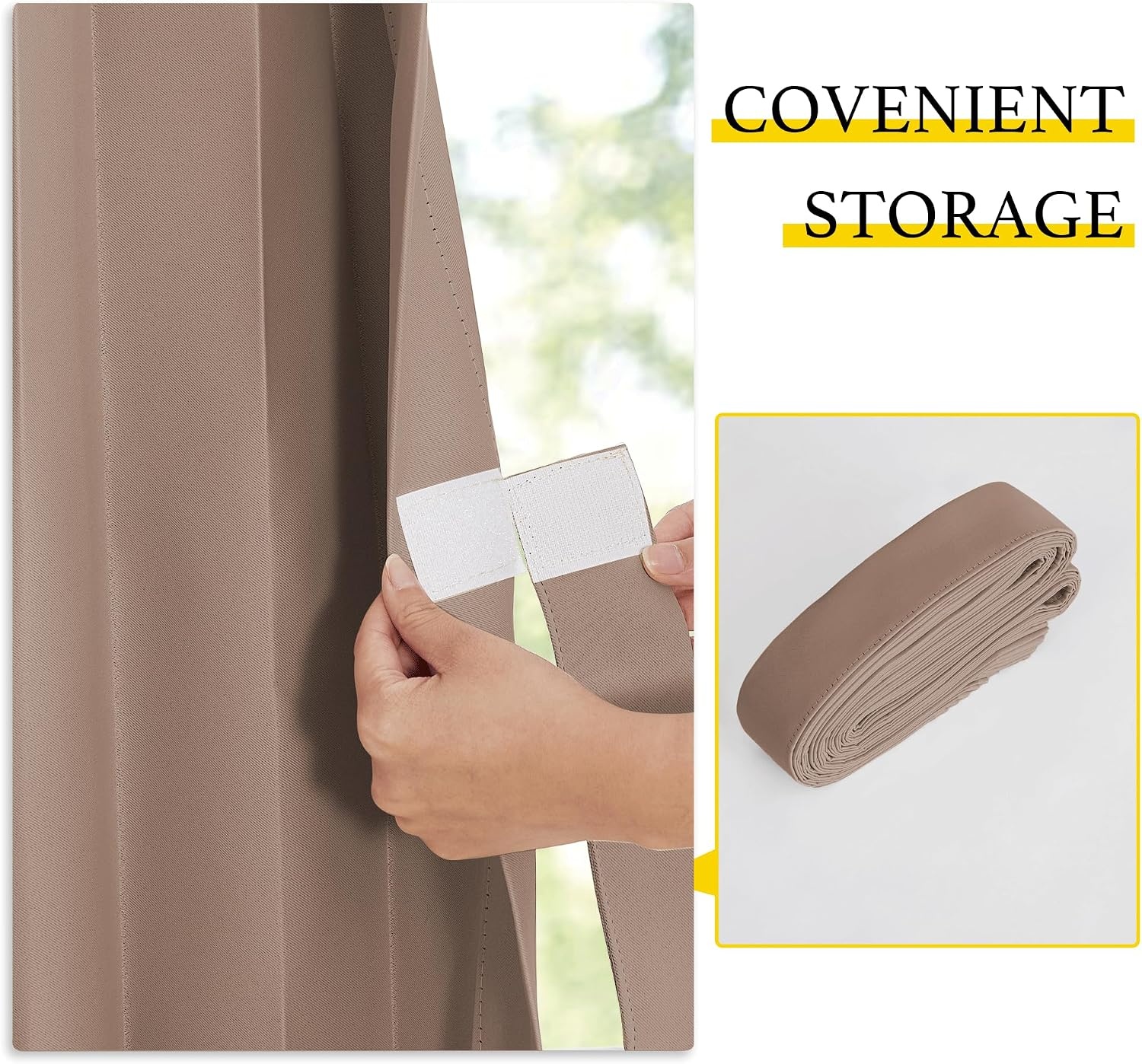 image:imageNICETOWN Linen Curtains for Bedroom Living Room Sheer Door Curtains amp Drapes 80 inches Length for Doorway Farmhouse Country Accordion Style Curtain for Sliding Glass Door 38 Wide Angora 1 PanelCappuccino