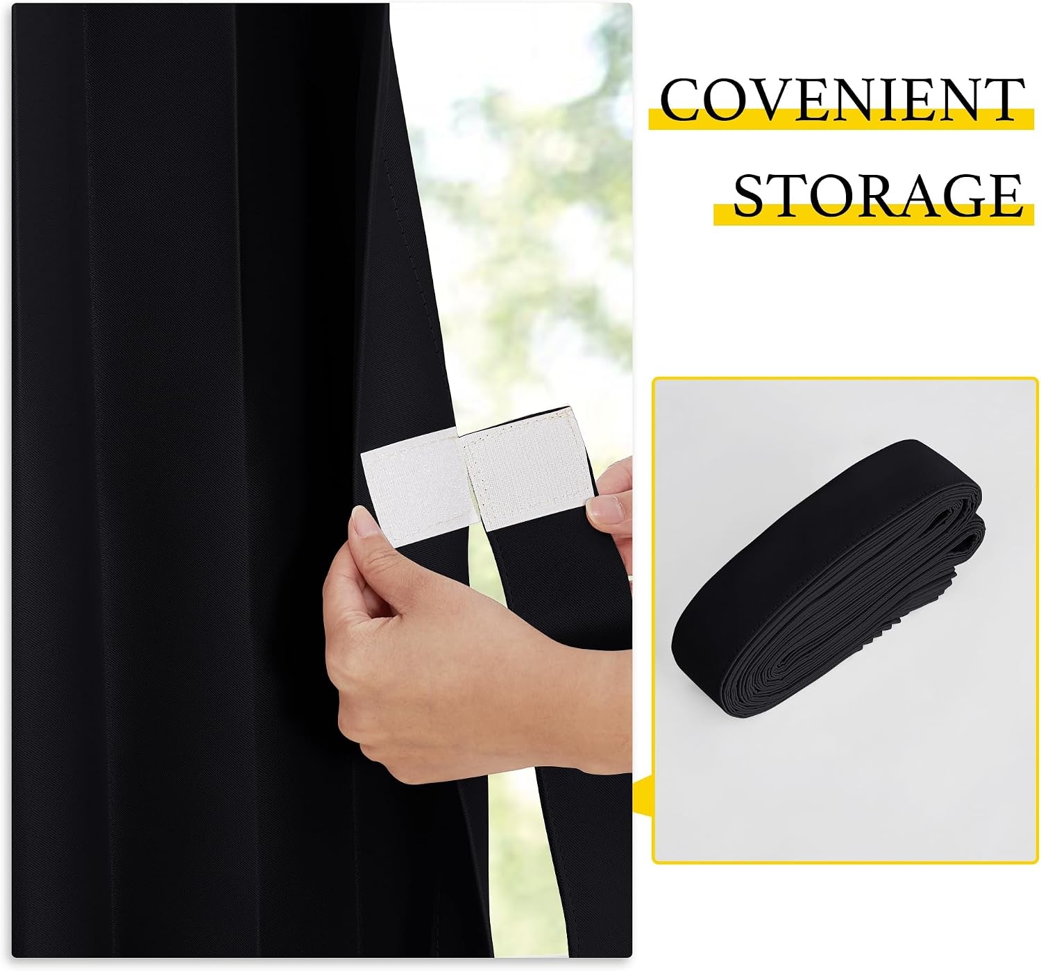 image:imageNICETOWN Linen Curtains for Bedroom Living Room Sheer Door Curtains amp Drapes 80 inches Length for Doorway Farmhouse Country Accordion Style Curtain for Sliding Glass Door 38 Wide Angora 1 PanelBlack