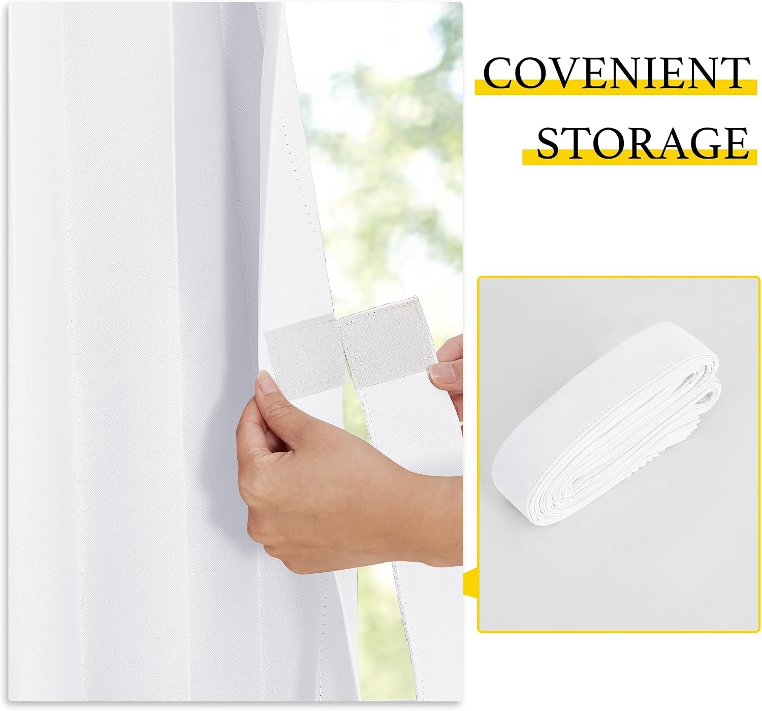 image:imageNICETOWN Linen Curtains for Bedroom Living Room Sheer Door Curtains amp Drapes 80 inches Length for Doorway Farmhouse Country Accordion Style Curtain for Sliding Glass Door 38 Wide Angora 1 PanelPure White