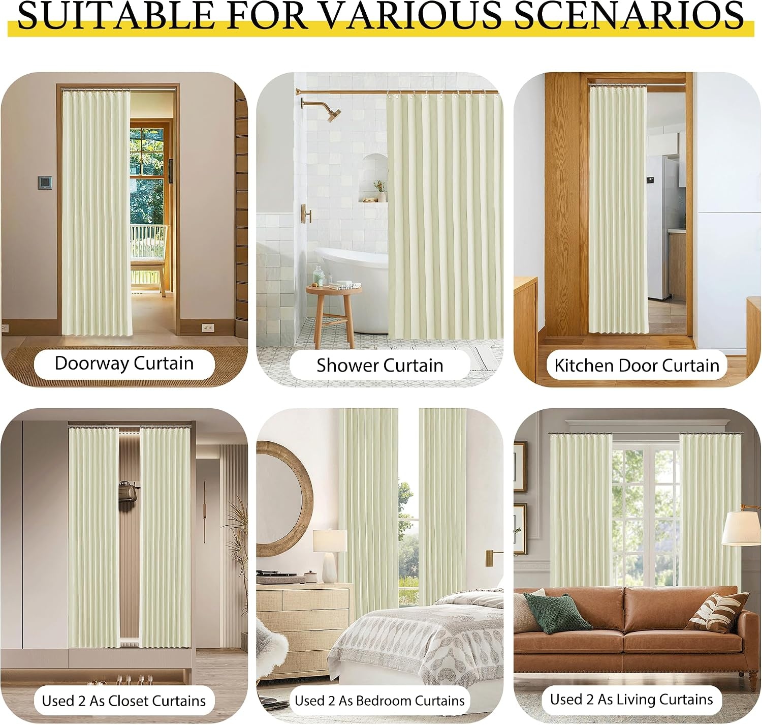 image:imageNICETOWN Linen Curtains for Bedroom Living Room Sheer Door Curtains amp Drapes 80 inches Length for Doorway Farmhouse Country Accordion Style Curtain for Sliding Glass Door 38 Wide Angora 1 PanelLight Beige