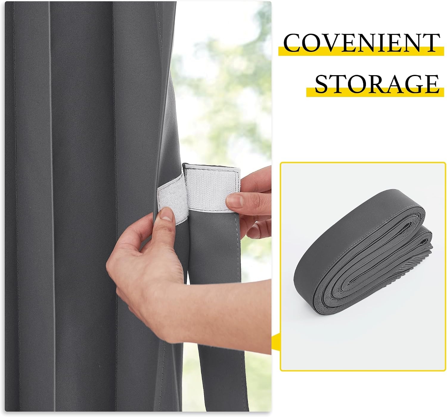 image:imageNICETOWN Linen Curtains for Bedroom Living Room Sheer Door Curtains amp Drapes 80 inches Length for Doorway Farmhouse Country Accordion Style Curtain for Sliding Glass Door 38 Wide Angora 1 PanelGrey