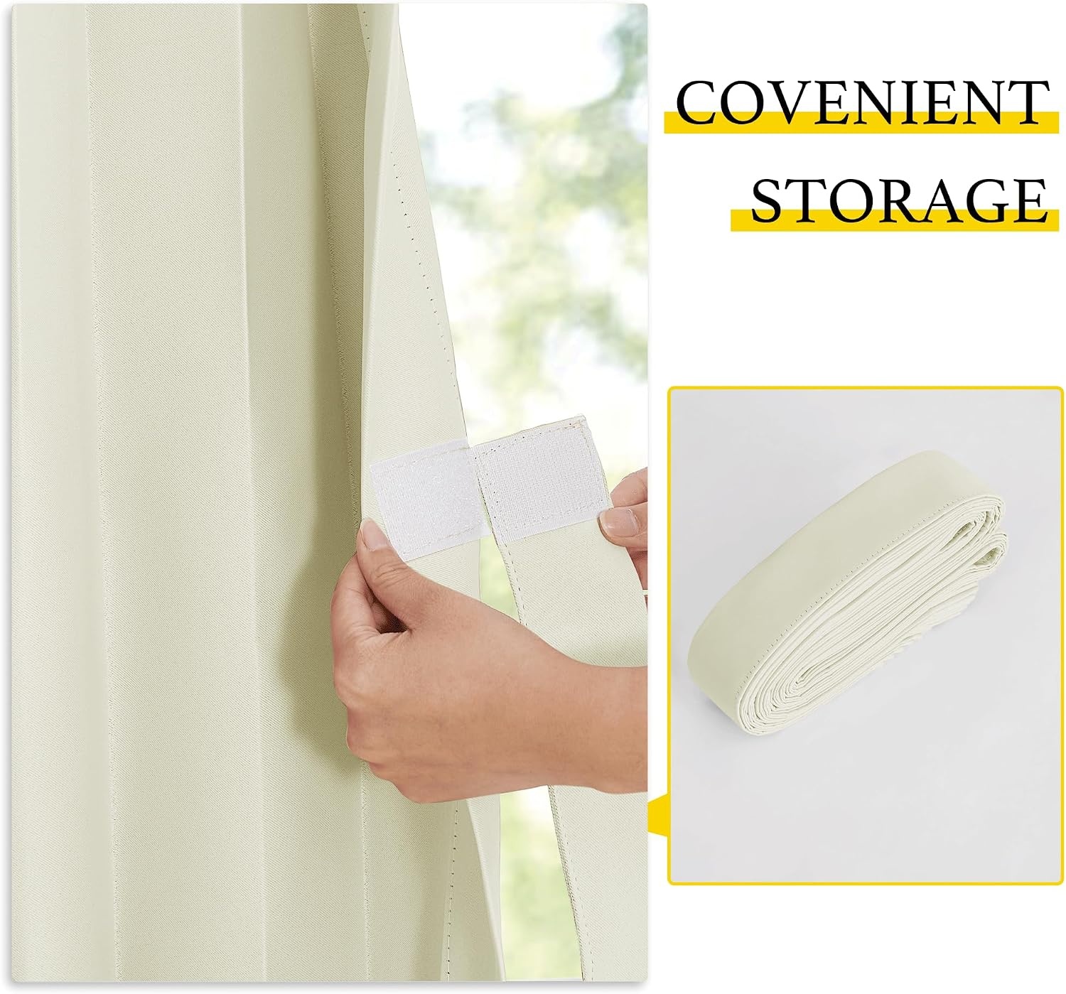 image:imageNICETOWN Linen Curtains for Bedroom Living Room Sheer Door Curtains amp Drapes 80 inches Length for Doorway Farmhouse Country Accordion Style Curtain for Sliding Glass Door 38 Wide Angora 1 PanelLight Beige