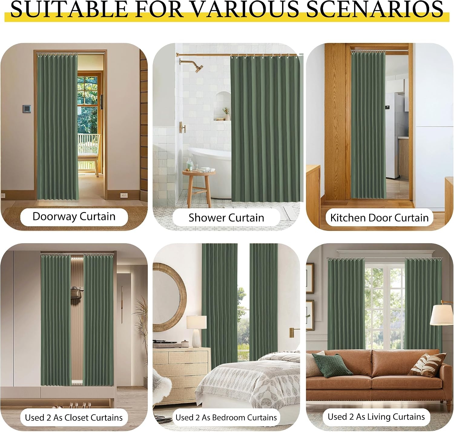 image:imageNICETOWN Linen Curtains for Bedroom Living Room Sheer Door Curtains amp Drapes 80 inches Length for Doorway Farmhouse Country Accordion Style Curtain for Sliding Glass Door 38 Wide Angora 1 PanelDark Mallard