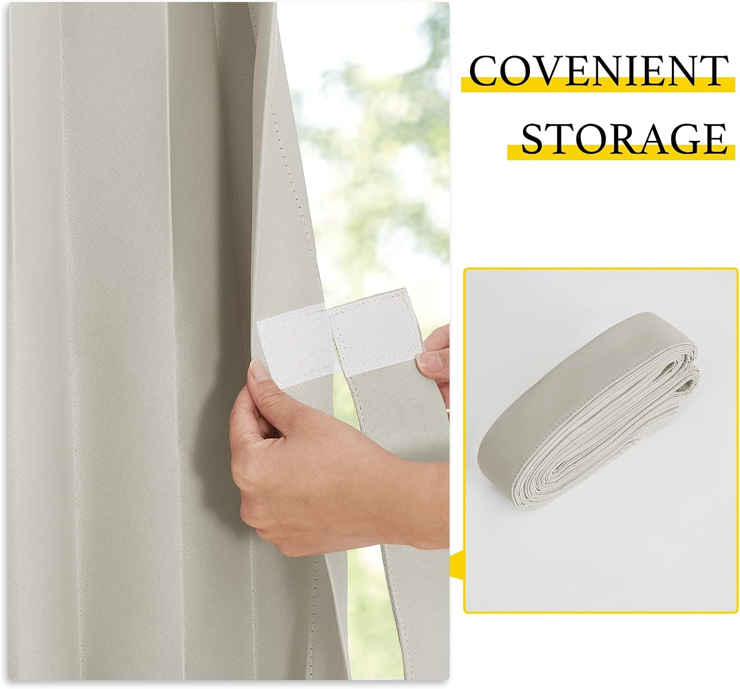image:imageNICETOWN Linen Curtains for Bedroom Living Room Sheer Door Curtains amp Drapes 80 inches Length for Doorway Farmhouse Country Accordion Style Curtain for Sliding Glass Door 38 Wide Angora 1 PanelNatural