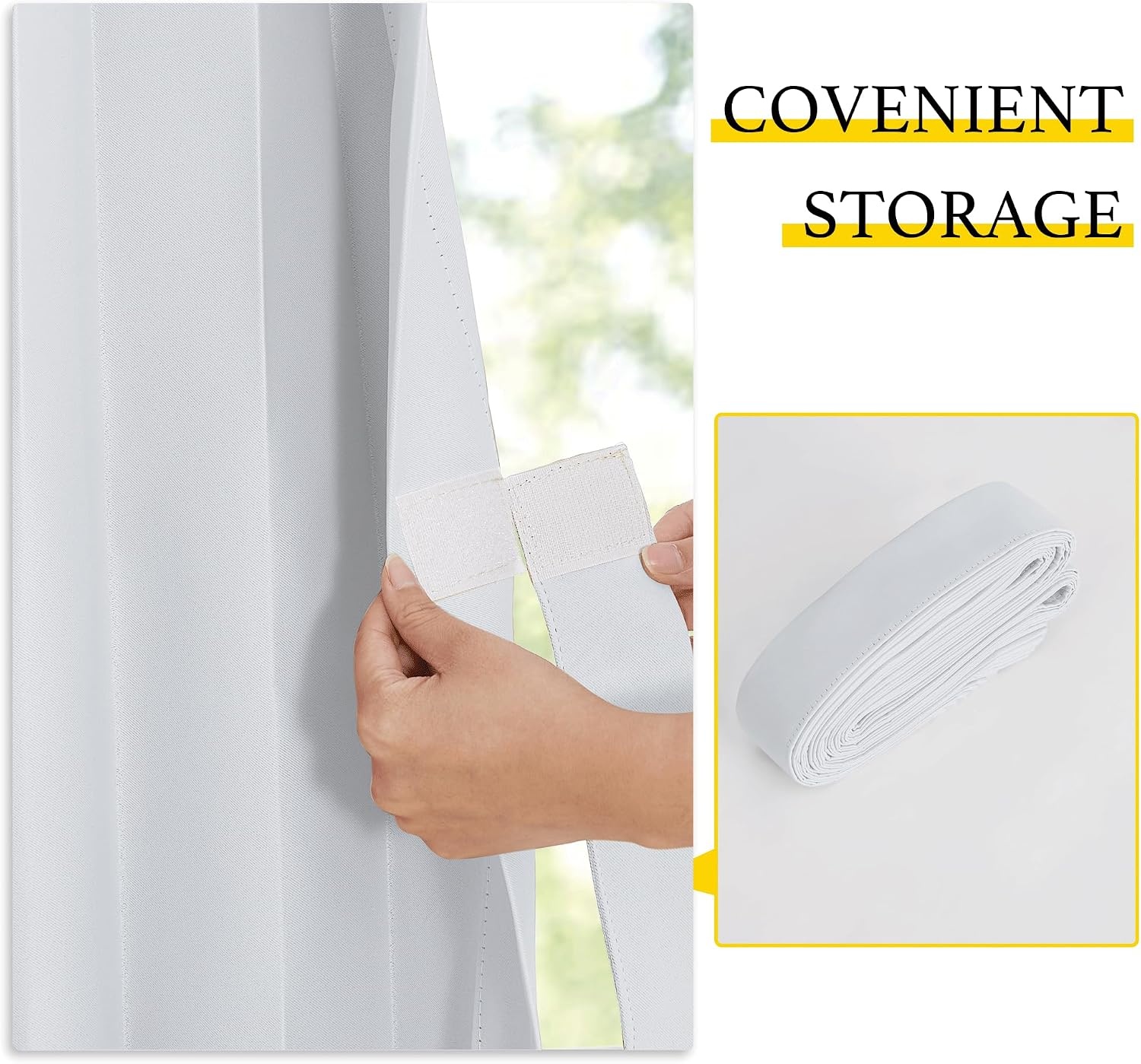 image:imageNICETOWN Linen Curtains for Bedroom Living Room Sheer Door Curtains amp Drapes 80 inches Length for Doorway Farmhouse Country Accordion Style Curtain for Sliding Glass Door 38 Wide Angora 1 PanelGreyish White