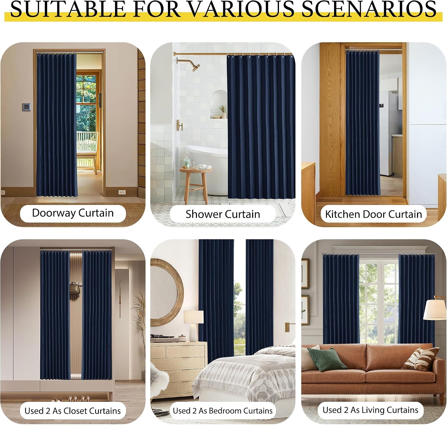 image:imageNICETOWN Linen Curtains for Bedroom Living Room Sheer Door Curtains amp Drapes 80 inches Length for Doorway Farmhouse Country Accordion Style Curtain for Sliding Glass Door 38 Wide Angora 1 PanelNavy