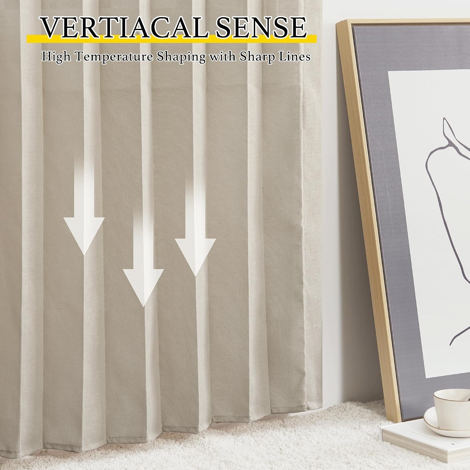 image:imageNICETOWN Linen Curtains for Bedroom Living Room Sheer Door Curtains amp Drapes 80 inches Length for Doorway Farmhouse Country Accordion Style Curtain for Sliding Glass Door 38 Wide Angora 1 PanelAngora