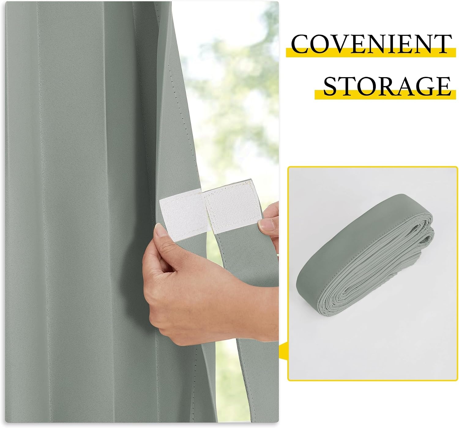 image:imageNICETOWN Linen Curtains for Bedroom Living Room Sheer Door Curtains amp Drapes 80 inches Length for Doorway Farmhouse Country Accordion Style Curtain for Sliding Glass Door 38 Wide Angora 1 PanelSage Green