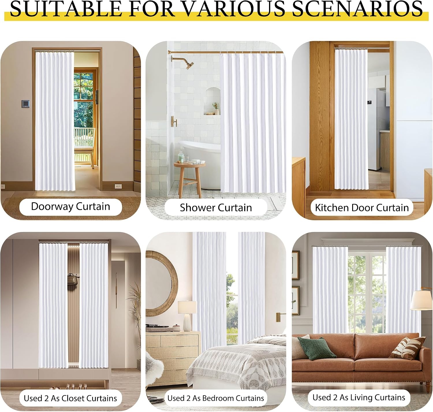 image:imageNICETOWN Linen Curtains for Bedroom Living Room Sheer Door Curtains amp Drapes 80 inches Length for Doorway Farmhouse Country Accordion Style Curtain for Sliding Glass Door 38 Wide Angora 1 PanelPure White