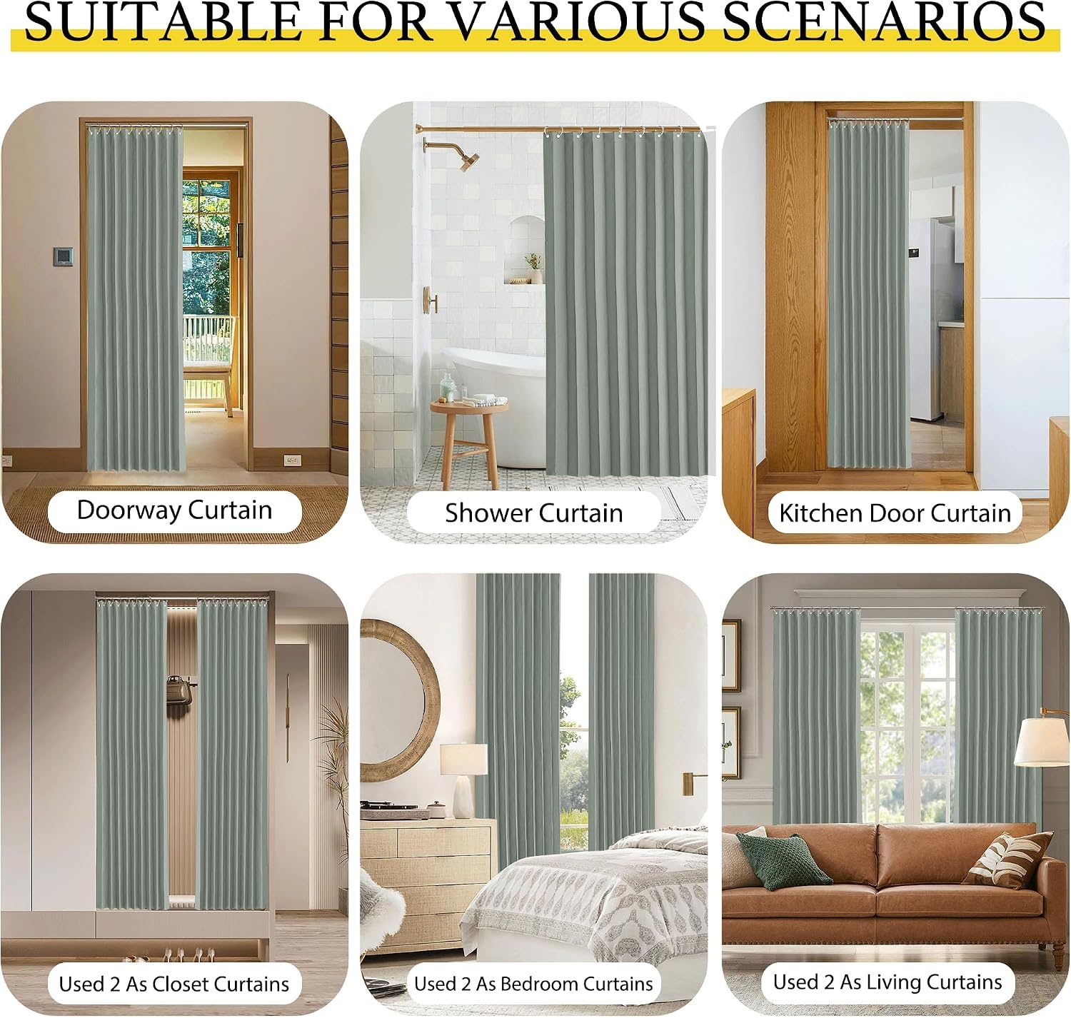 image:imageNICETOWN Linen Curtains for Bedroom Living Room Sheer Door Curtains amp Drapes 80 inches Length for Doorway Farmhouse Country Accordion Style Curtain for Sliding Glass Door 38 Wide Angora 1 PanelSage Green