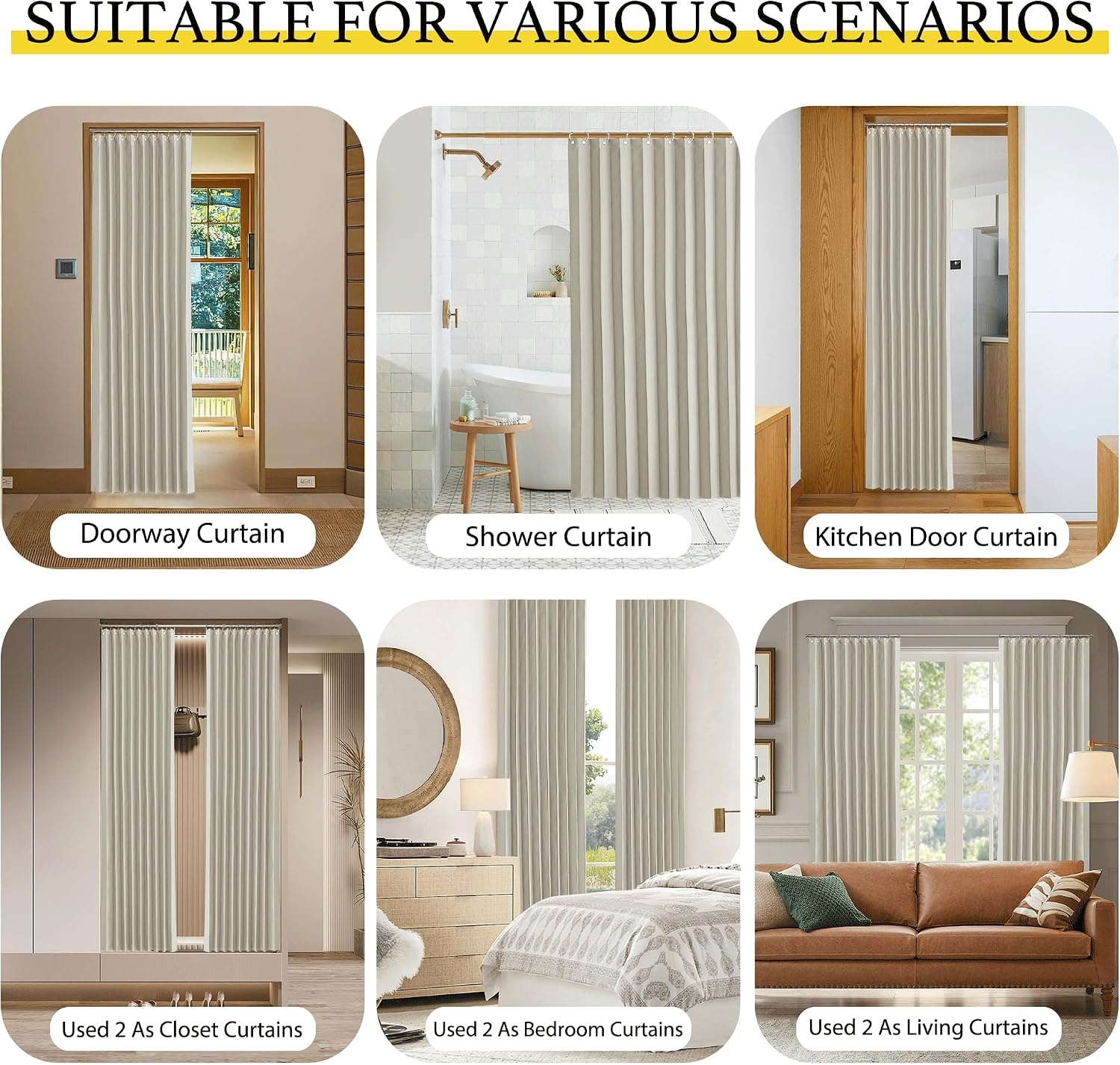image:imageNICETOWN Linen Curtains for Bedroom Living Room Sheer Door Curtains amp Drapes 80 inches Length for Doorway Farmhouse Country Accordion Style Curtain for Sliding Glass Door 38 Wide Angora 1 PanelNatural