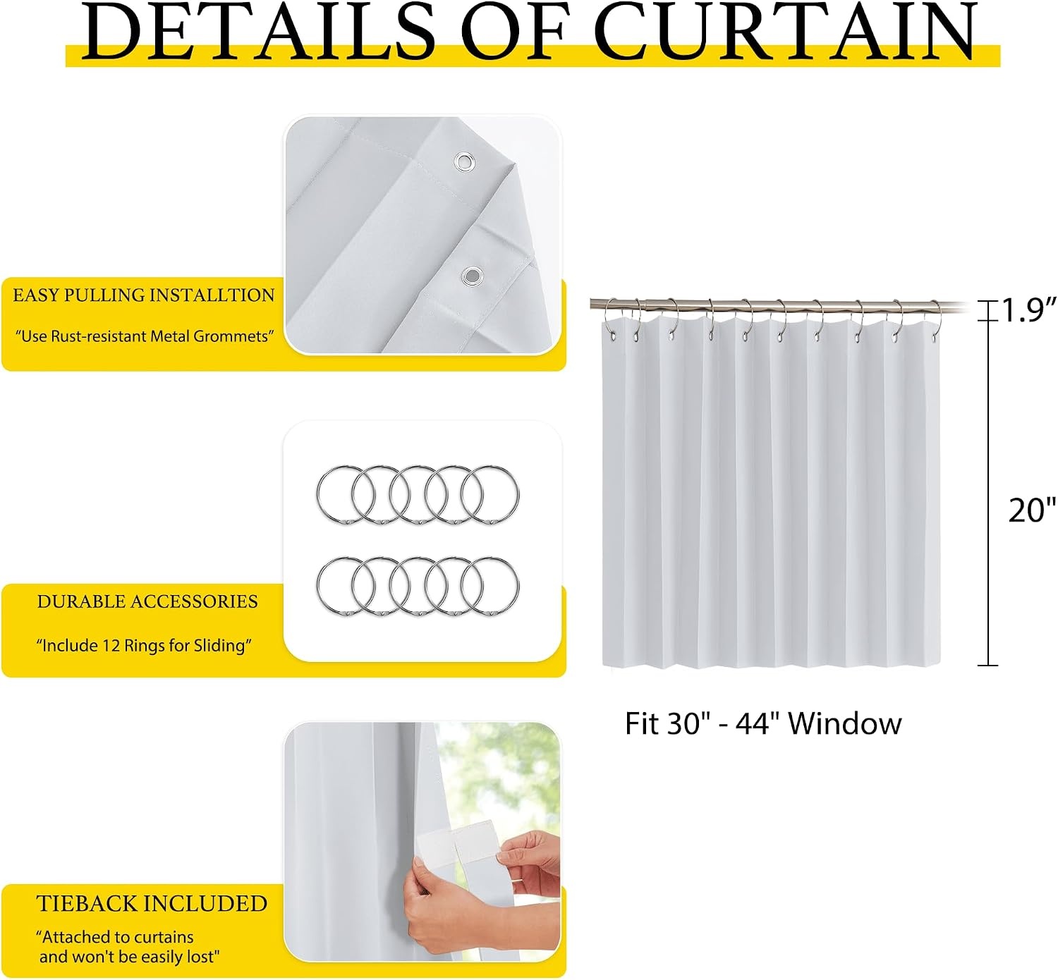 image:imageNICETOWN Linen Curtains for Bedroom Living Room Sheer Door Curtains amp Drapes 80 inches Length for Doorway Farmhouse Country Accordion Style Curtain for Sliding Glass Door 38 Wide Angora 1 PanelGreyish White