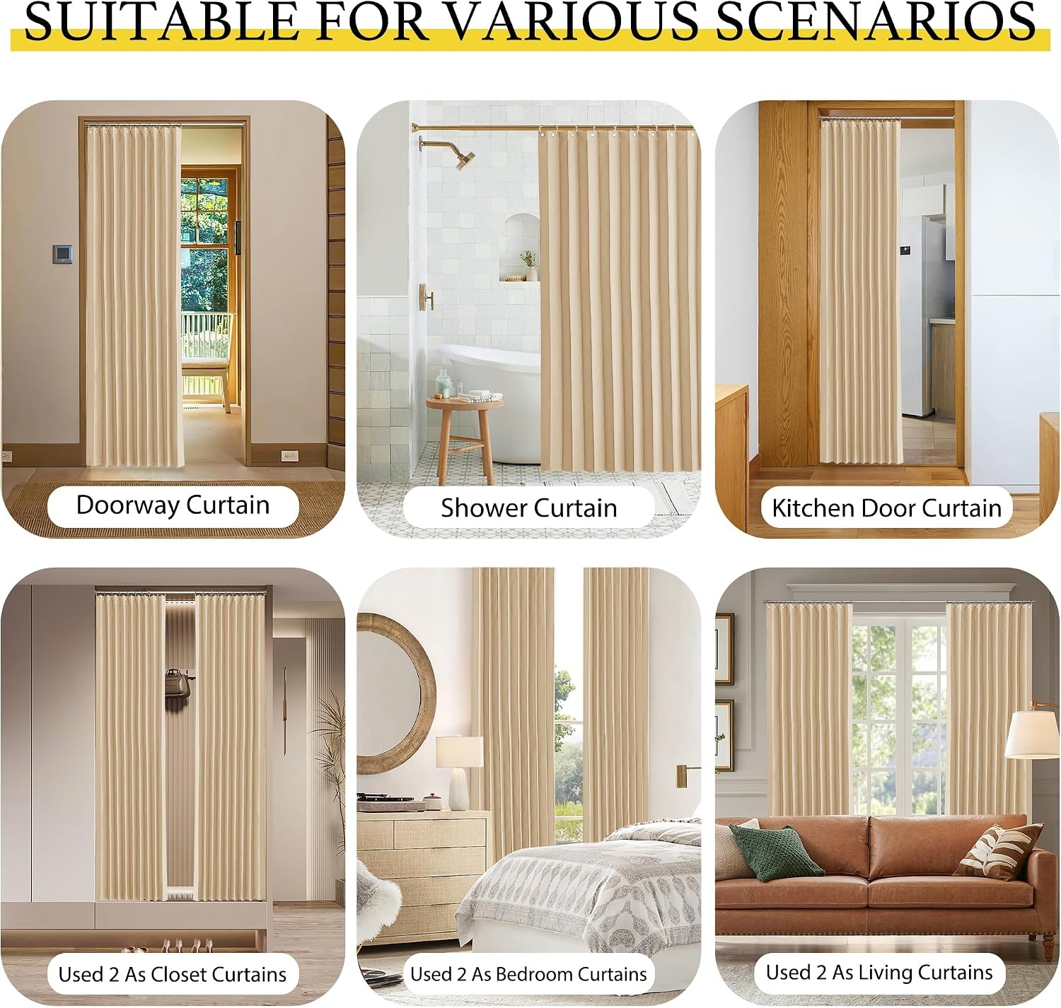 image:imageNICETOWN Linen Curtains for Bedroom Living Room Sheer Door Curtains amp Drapes 80 inches Length for Doorway Farmhouse Country Accordion Style Curtain for Sliding Glass Door 38 Wide Angora 1 PanelBiscotti Beige