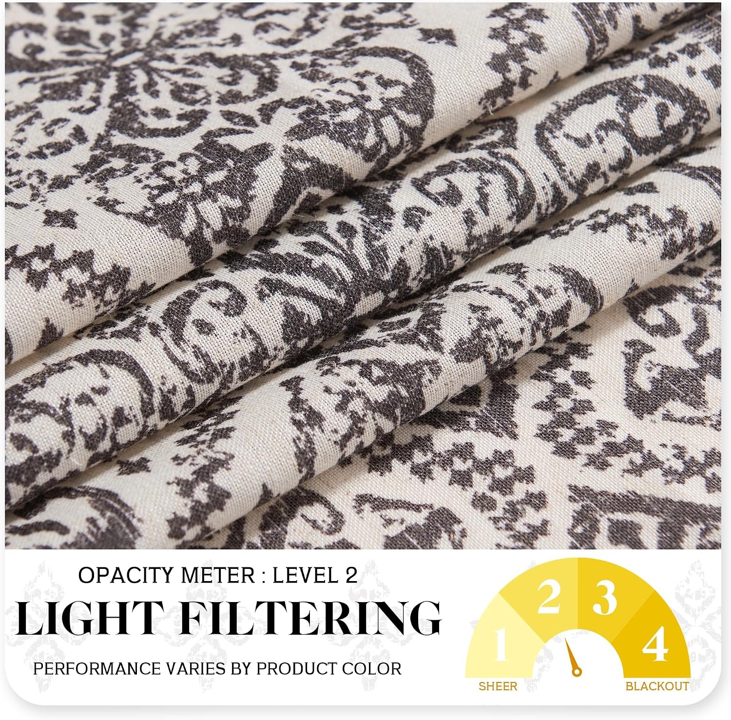 image:imageNICETOWN Natural Linen Door Curtains for Glass French Door Farmhouse Boho Window Rustic Sheer Drapes Light Filtering Rod Pocket Front Sidelight Shade Privacy Added 1 PC 35 W x 72 LGreyish White