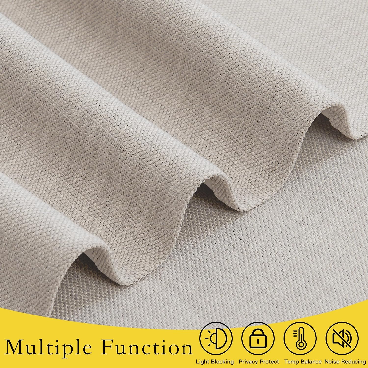 image:imageNICETOWN Room Darkening Faux Linen Small Window Curtains for Bathroom Energy Saving French Door Curtains for Home Office Living Room Kitchen French Door 24W x 18L Inch Greyish White 1 PanelAngora