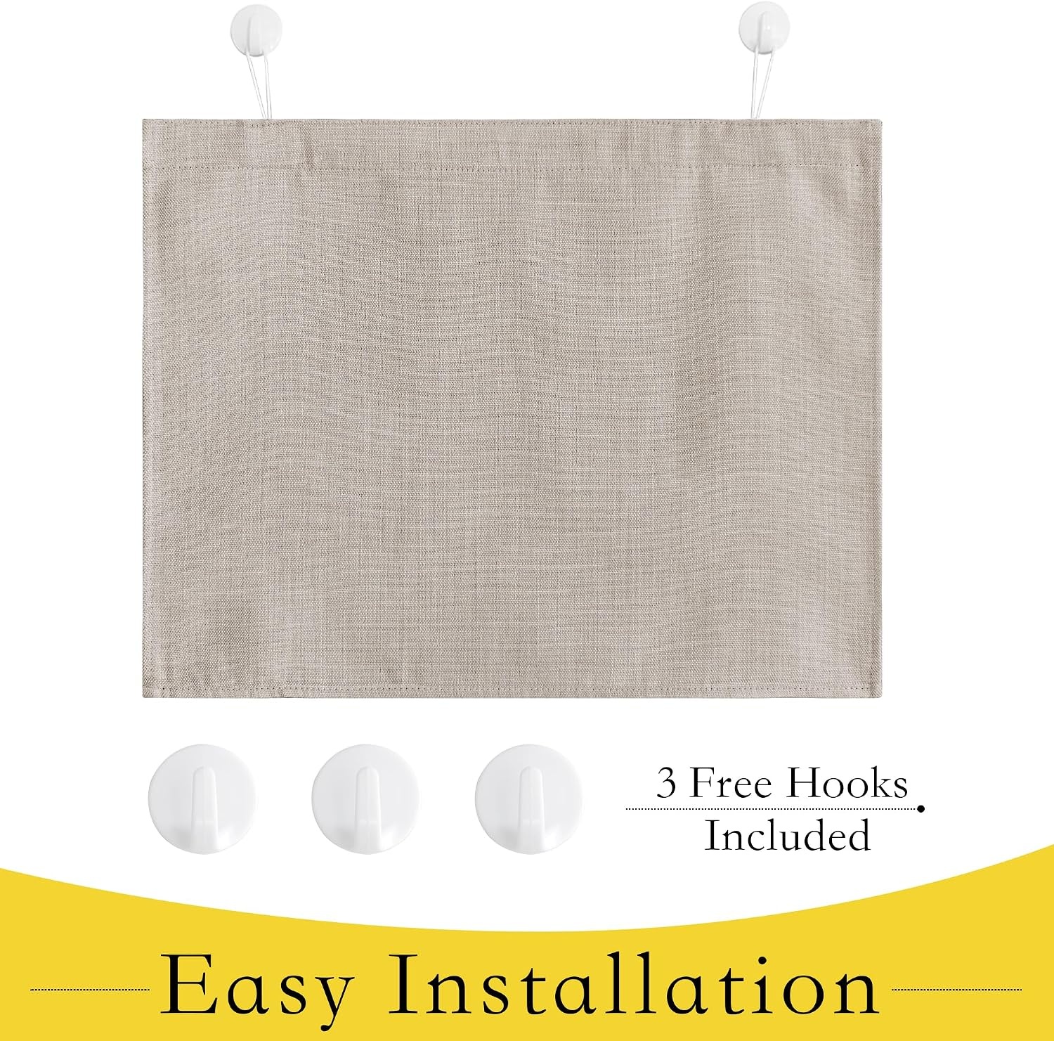 image:imageNICETOWN Room Darkening Faux Linen Small Window Curtains for Bathroom Energy Saving French Door Curtains for Home Office Living Room Kitchen French Door 24W x 18L Inch Greyish White 1 PanelAngora