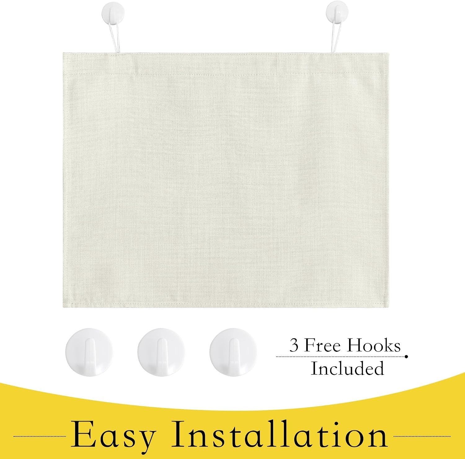 image:imageNICETOWN Room Darkening Faux Linen Small Window Curtains for Bathroom Energy Saving French Door Curtains for Home Office Living Room Kitchen French Door 24W x 18L Inch Greyish White 1 PanelNatural
