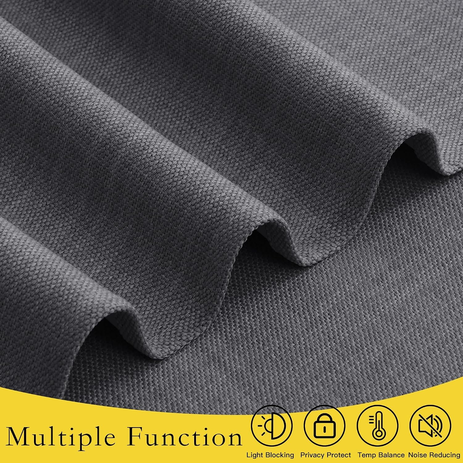 image:imageNICETOWN Room Darkening Faux Linen Small Window Curtains for Bathroom Energy Saving French Door Curtains for Home Office Living Room Kitchen French Door 24W x 18L Inch Greyish White 1 PanelGrey