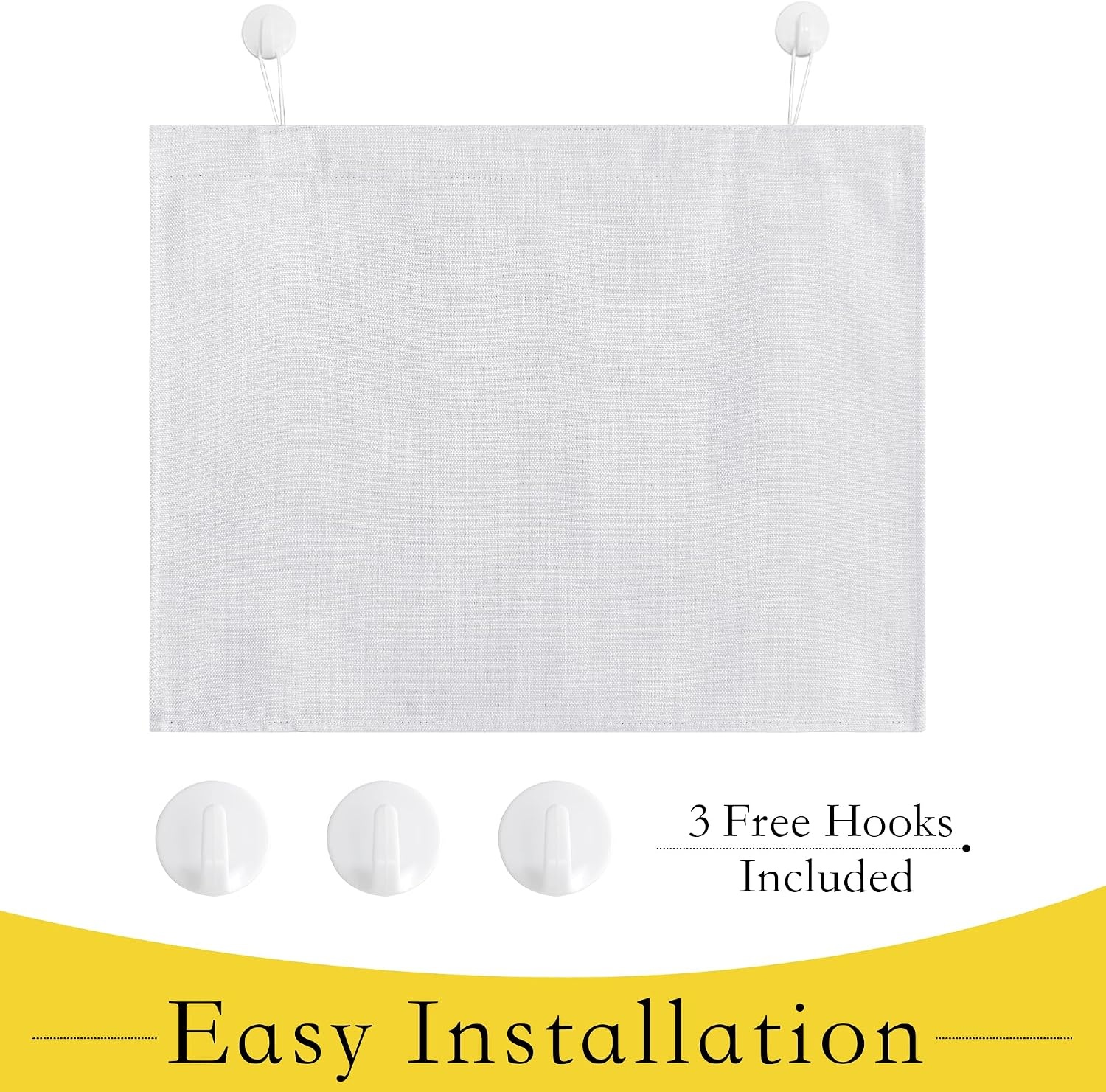 image:imageNICETOWN Room Darkening Faux Linen Small Window Curtains for Bathroom Energy Saving French Door Curtains for Home Office Living Room Kitchen French Door 24W x 18L Inch Greyish White 1 PanelGreyish White