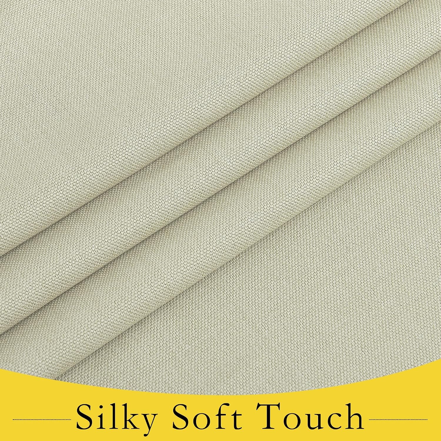 image:imageNICETOWN Room Darkening Faux Linen Small Window Curtains for Bathroom Energy Saving French Door Curtains for Home Office Living Room Kitchen French Door 24W x 18L Inch Greyish White 1 PanelBeige