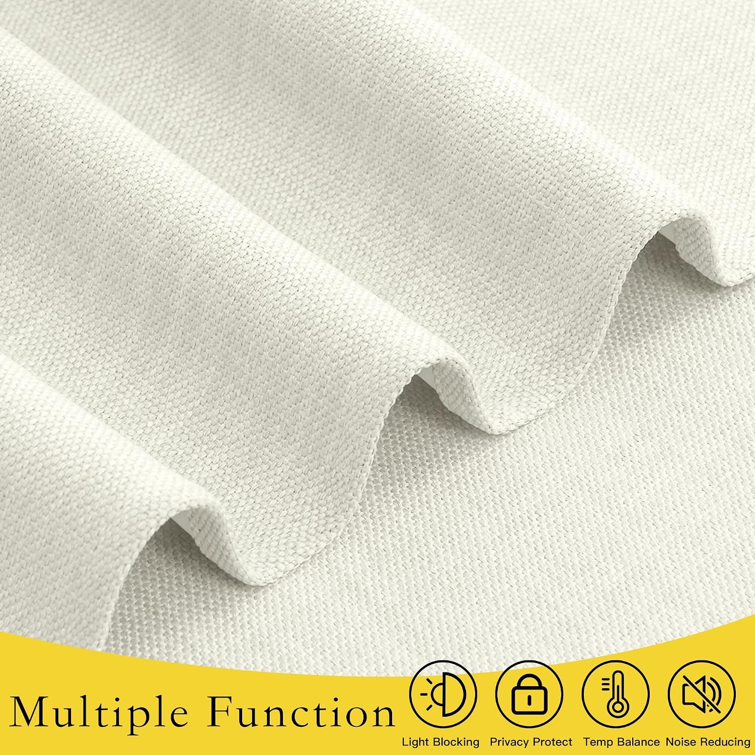 image:imageNICETOWN Room Darkening Faux Linen Small Window Curtains for Bathroom Energy Saving French Door Curtains for Home Office Living Room Kitchen French Door 24W x 18L Inch Greyish White 1 PanelNatural