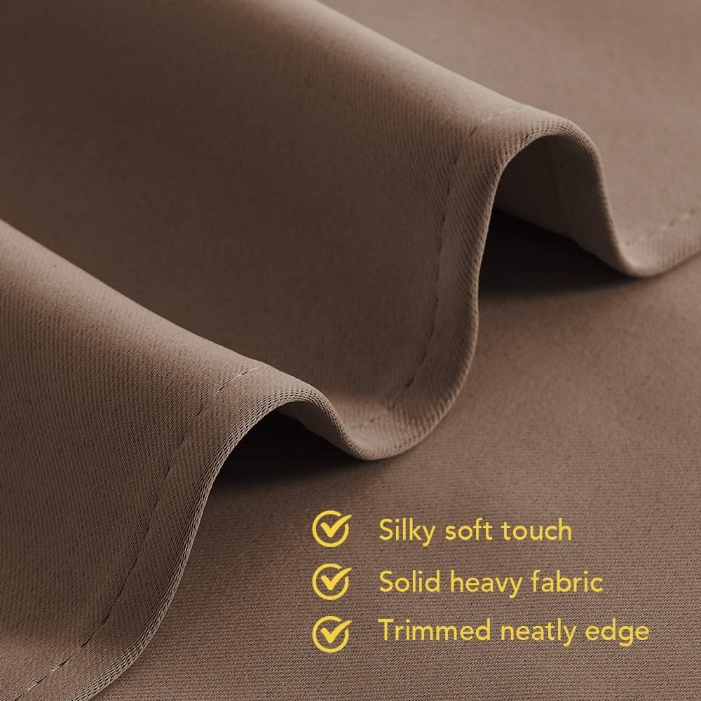image:imageNICETOWN White 100 Blackout Linen Insulated Patio Curtain 84 inch LongCappuccino