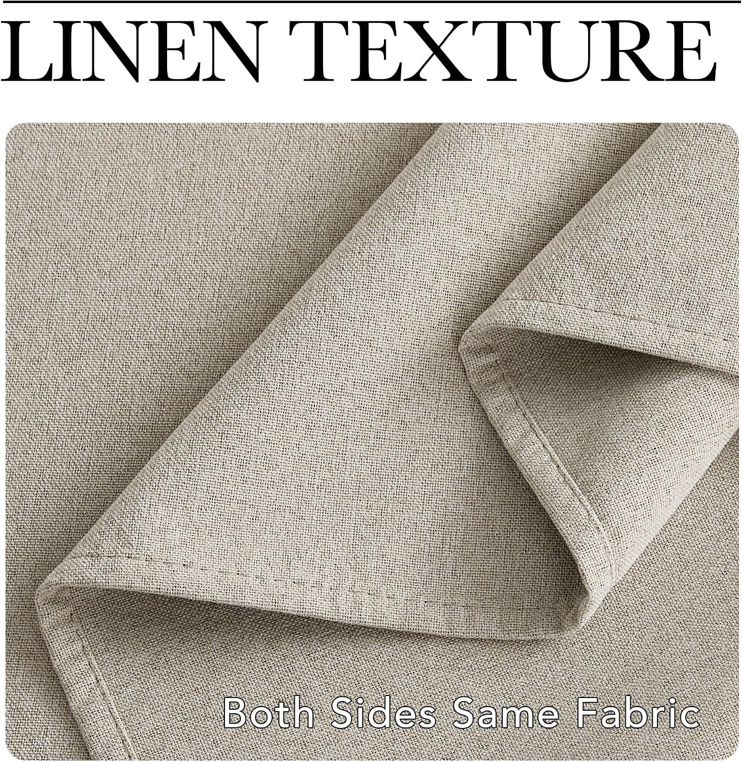 image:imageNICETOWN White 100 Blackout Linen Insulated Patio Curtain 84 inch LongNatural Beige