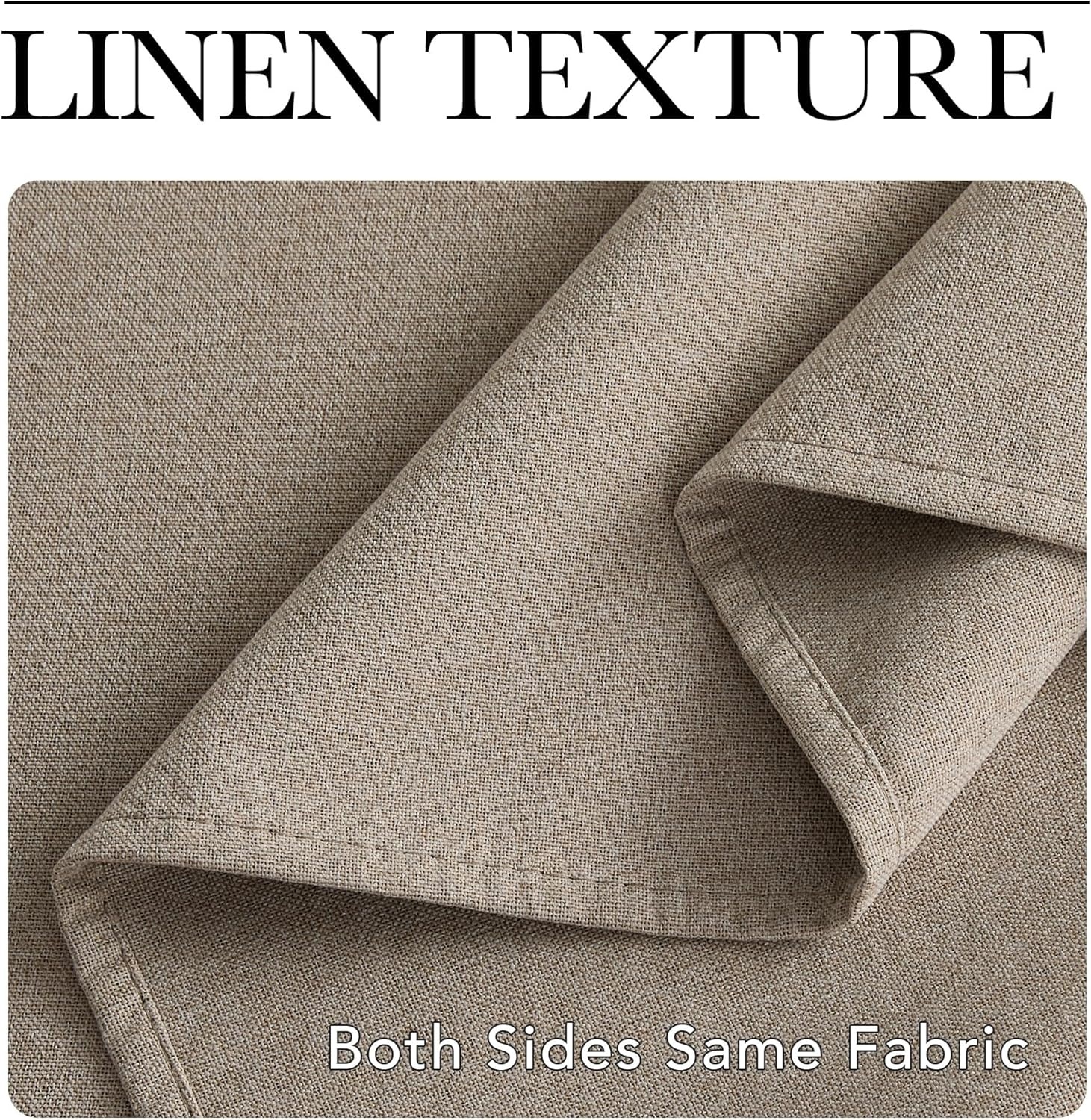 image:imageNICETOWN White 100 Blackout Linen Insulated Patio Curtain 84 inch LongTaupe