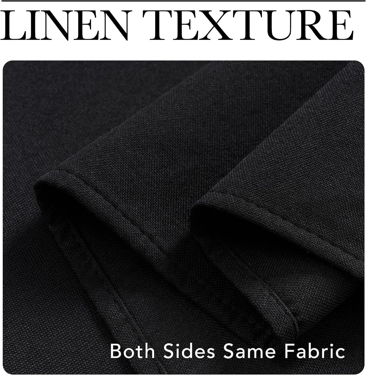 image:imageNICETOWN White 100 Blackout Linen Insulated Patio Curtain 84 inch LongTrue Black