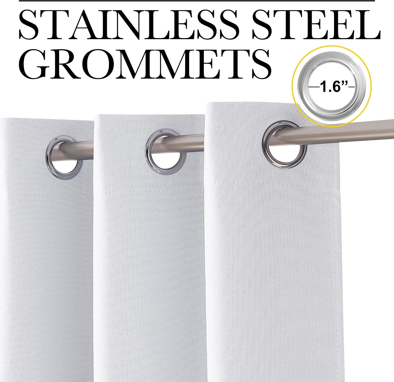 image:imageNICETOWN White 100 Blackout Linen Insulated Patio Curtain 84 inch LongTure White