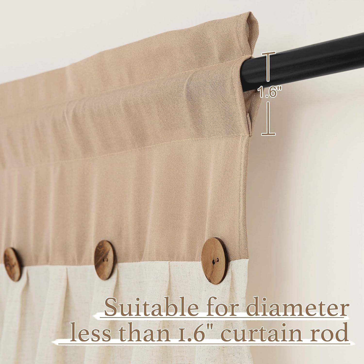 image:imageNICETOWN Window Toppers Valances Linen Sheer Valances Pleated Rod Pocket 52 x 18 inche Long Window Covering for Kitchen Kids Room Short Drapes Living Room Bedroom Bathroom Decor 4 Panels Angoratan